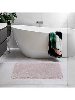 OBSESSIONS - Anit-Skid Textured Polyester Bath Mat, Taupe