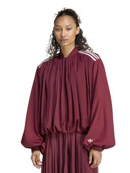 adidas Originals - Women Satin Pleated Track Jacket-Maroon
