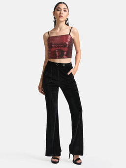 Kazo - Stickon Sequin Strappy Crop Top