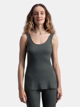 Jockey - 2547 Women Super Warm Combed Cotton Rich Brushed Thermal Tank Top-Charcoal Mel