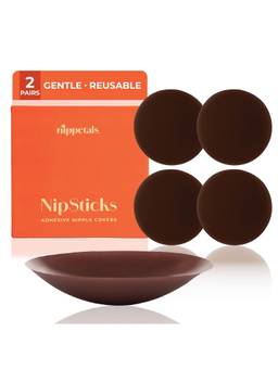 Nippetals - NipSticks Adhesive Sweat proof & Reusable Nipple Covers Brown 2pairs Upto 8Hrs Hold