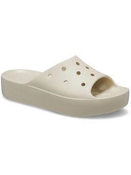 Crocs - Women Classic Flatform Sliders Off White