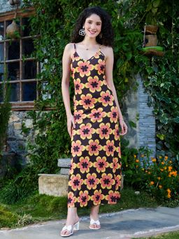 Tandul - Women Vibrant Floral Printed Maxi Dress