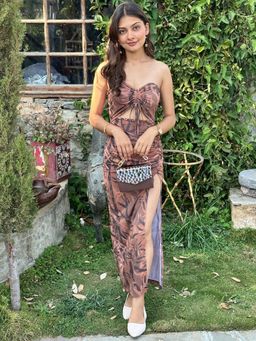 Tandul - Women Abstract Bodycon Multi-Color Maxi Dress