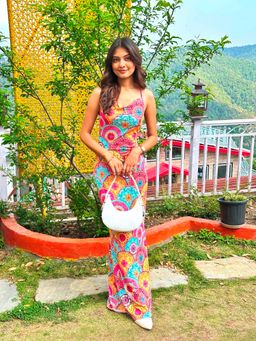 Tandul - Women Abstract Bodycon Multi-Color Maxi Dress