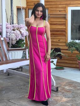 Tandul - Women Stunning Fuchsia Pink Maxi Dress