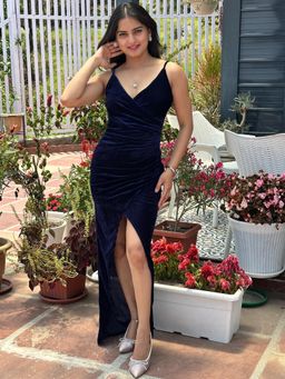 Tandul - Women Bodycon Blue Maxi Dress