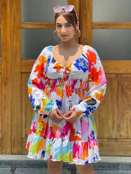 Tandul - Women Multi-Color Flared Knee Length Dress