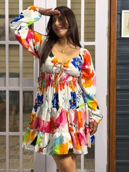 Tandul - Women Multi-Color Flared Midi Dress