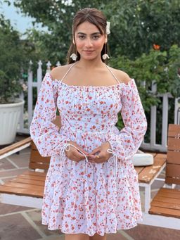 Tandul - Women Fit and Flare Floral Printed Midi Dress