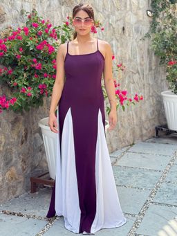 Tandul - Women Purple Long Flared Maxi Dress