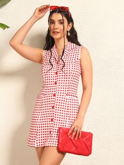 Tandul - Women Charming Multi-Color Checkered Mini Dress