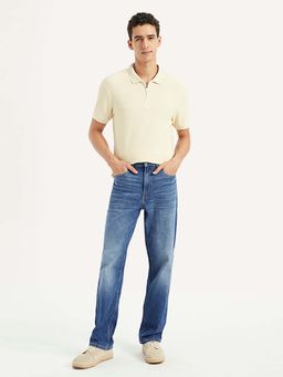 Levi's - Men's 568 Blue Regular Fit Mid Rise Jeans
