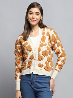 Monte Carlo - Women Brown Full Sleeves Cardigan