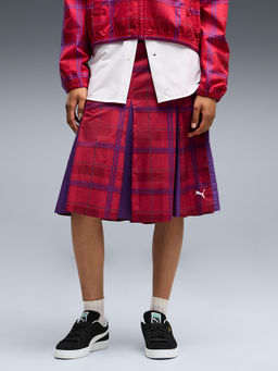 Puma - T7 Pleated Womens Tartan Knee Length Skirt