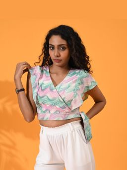 Maba India - Green Silk Crepe Crop Top