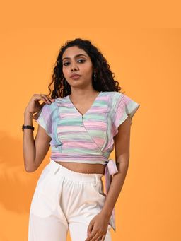 Maba India - Pink Silk Crepe Crop Top