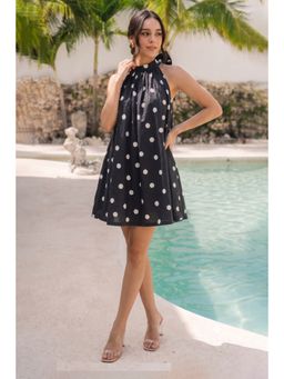 All Eyes On You - Nero Black Polka Mini Dress