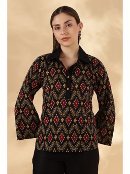 Maba India - Black Ikkat Cotton Top