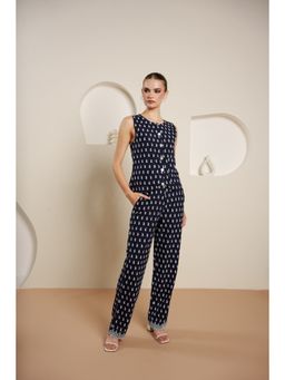 Blanche by Rashika - Navy Blue Fleur De Minuit Printed Co-Ord Set