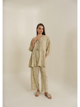 Blanche by Rashika - Beige Desert Muse Abstract Co-Ord Set