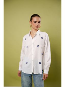 Blanche by Rashika - White Nazar Power Evil Eye Embellished Shirt