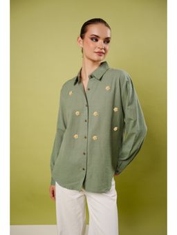 Blanche by Rashika - Yellow Flower Child Embroidered Shirt