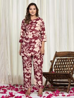 VEDANA - Wine and Wildflowers Pure Cotton Co-Ord Set