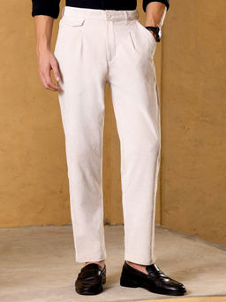 CAHOOT - Men's Mid-Rise Single Pleat Corduroy Regular Fit Trouser