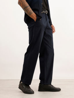 WROGN - Solid Loose Fit Trouser - Navy Blue