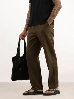 WROGN - Classic Solid Loose Fit Trouser - Olive