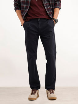 WROGN - Solid Slim Fit Pleated Trouser - Navy Blue