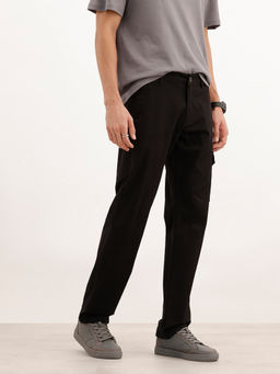 WROGN - Solid Straight Fit Utility Cargo Pant - Black