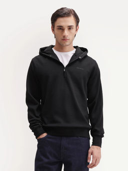 Rare Rabbit - Solid Jet Black Men's Hoodie