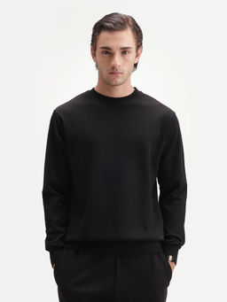 Rare Rabbit - Solid Jet Black Men's Sweatshirt