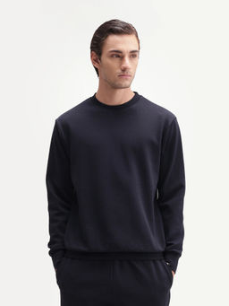 Rare Rabbit - Solid Navy Blue Men's Sweatshirt