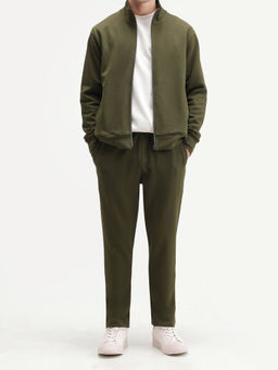 Rare Rabbit - Solid Olive Green Men's Trackpant