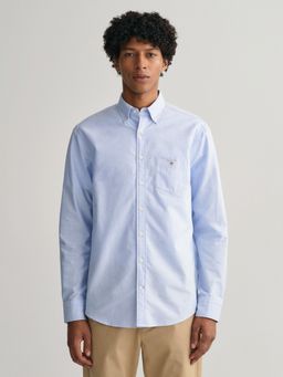 GANT - Men Regular Blue Oxford Button Down Shirt