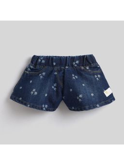 Little Kangaroos - Girls Dark Blue Printed Shorts