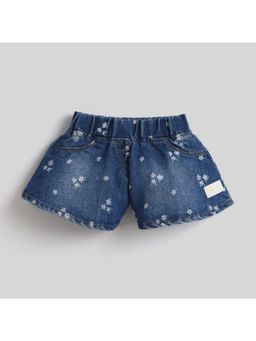 Little Kangaroos - Girls Light Blue Printed Shorts