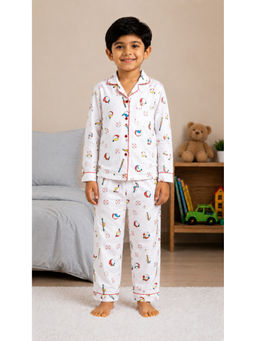 Shopbloom - Cricket Champ Print Long Sleeve Kids Night Suit