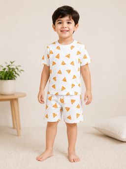 Kidbea - Kids Premium Summer Cotton White Co-Ord Set