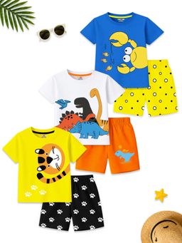 Kuchipoo - Boys Regular Fit Cotton T-Shirts & Shorts (Pack Of 3)