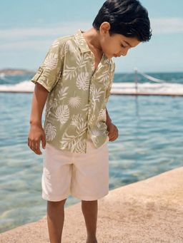 Purple United Kids - Boys Light Green With Printed Shirt