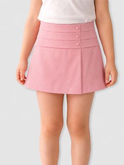 Purple United Kids - Girls Peach With Layered Waistband And Soft Fabric Skort