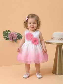 Blabber - Party Wear Knee Length Dress With Booties - Pink