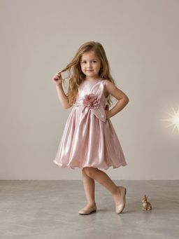 Blabber - Party Wear Knee Length Dress - Peach