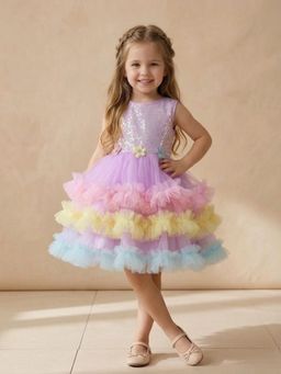 Blabber - Party Wear Knee Length Dress - Multi-Colour