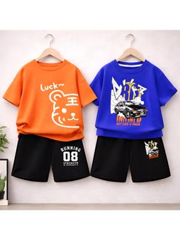 Googo Gaaga - Graphic Half Sleeve T-Shirt With Shorts (Pack Of 2)