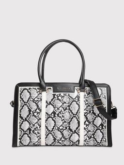 Caprese - Ellis Snake skin Print Black Faux Leather Large Laptop Bag
